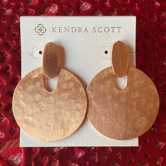 Brand New Kendra Scott Didi Statement Earrings 14k Rose Gold Plated Over Brass - Picture 10 of 10